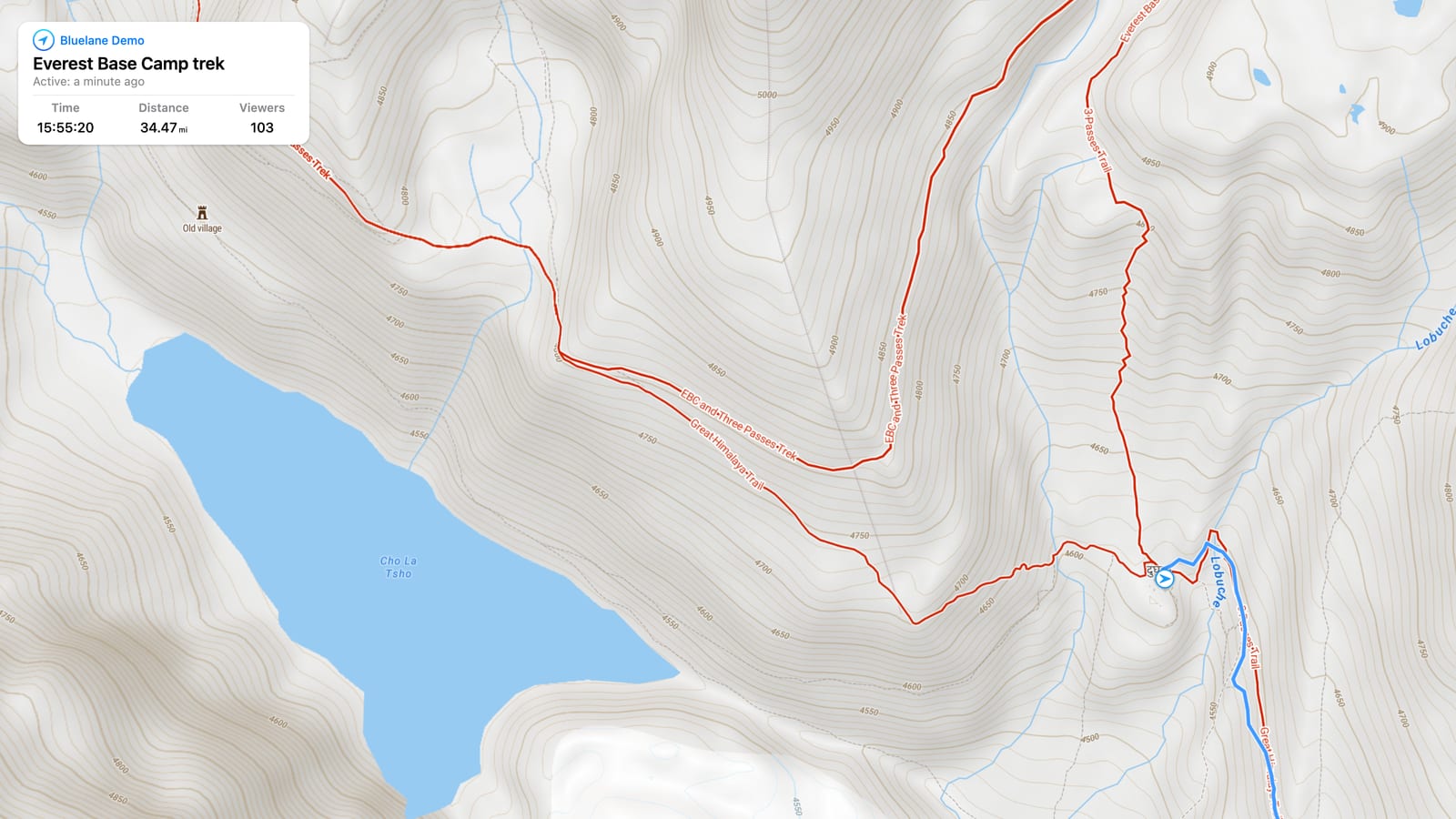 Everest Base Camp trek shared route preview