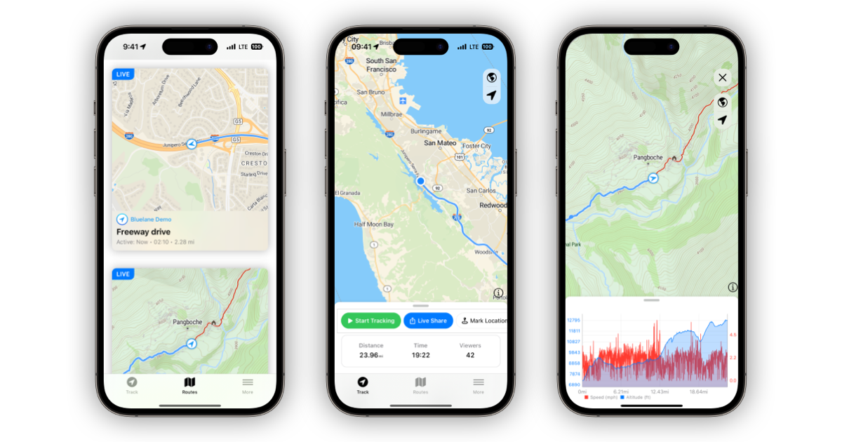 Bluelane — Realtime route tracking & sharing for iPhone and iPad